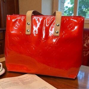 Louis Vuitton Mini Red Patent Leather Tote Bag